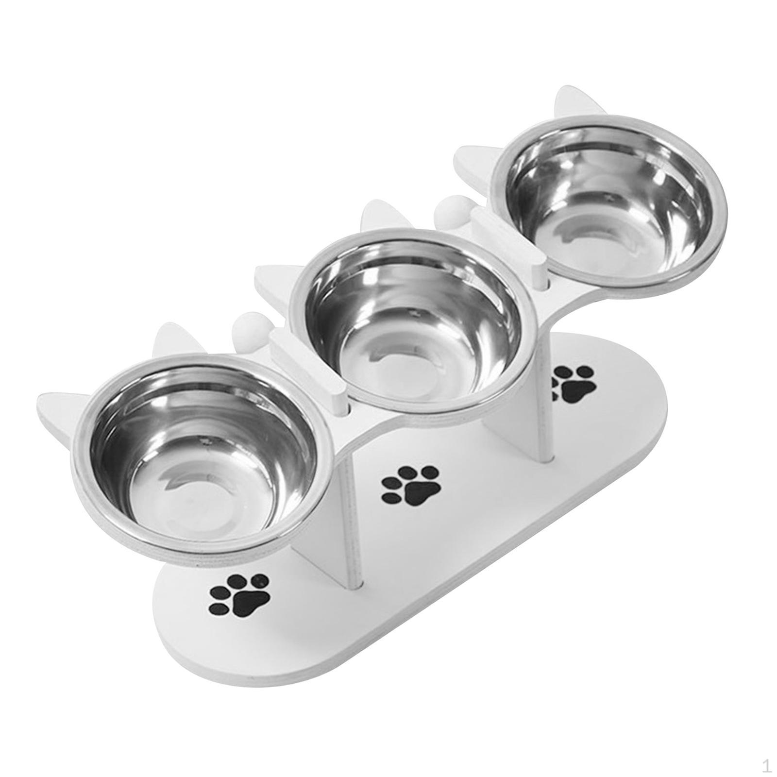 

Приподнятые миски для кошек для домашних кошек, наклонные кормушки для еды и воды, для питья, со съемной подставкой