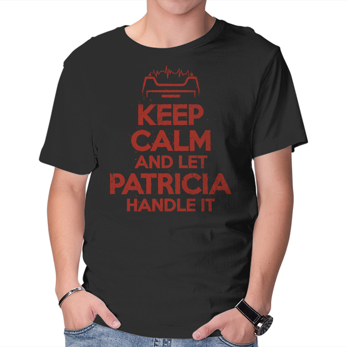 Unisex Crew Neck T-Shirt Let Patricia Handle It Graphic Short Sleeve Casual Tee L