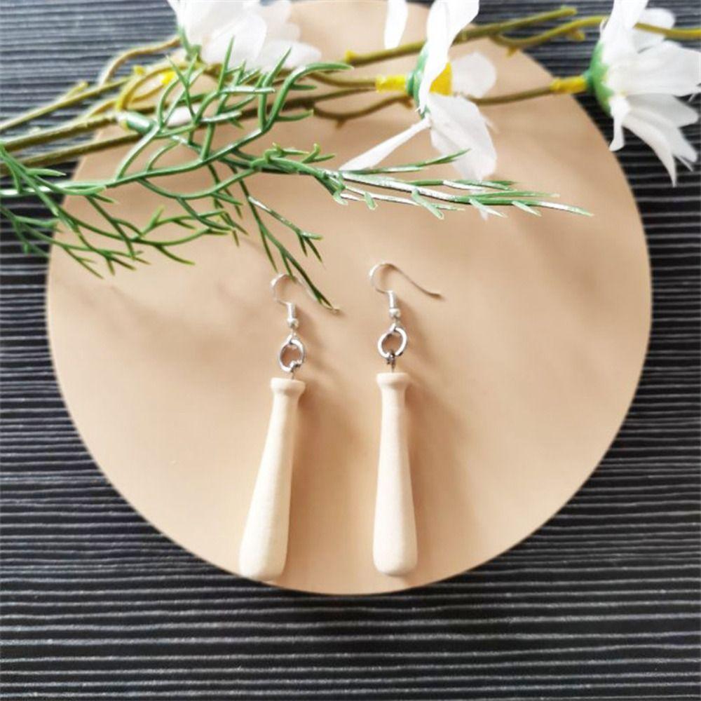 

Zinc Zinc Alloy Mini Baseball Earrings Wood Dangle Earrings Man-made Ear Accessories Unisex Stick
