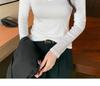 Womens Plus Size V-Neck Long Sleeve Cotton T-Shirt: Slim Fit Base Layer for Spring & Autumn