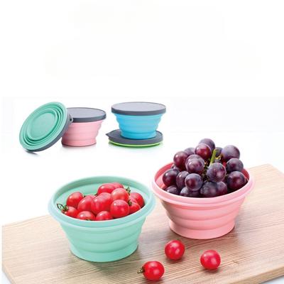 Folding Bowl Outdoor Silicone Lunch Box Microwave Bento Box Crisper Portable Lunch Box Retractable Bowl Travel Instant Noodle Bowl