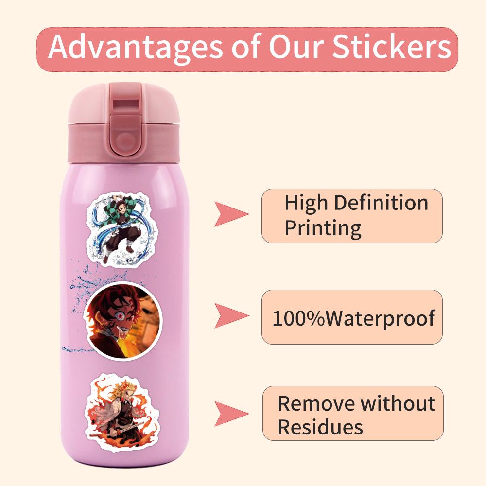 Demon Slayer Anime Graffiti Stickers: 55/200 Sheets for Notebook & Luggage DIY Decoration
