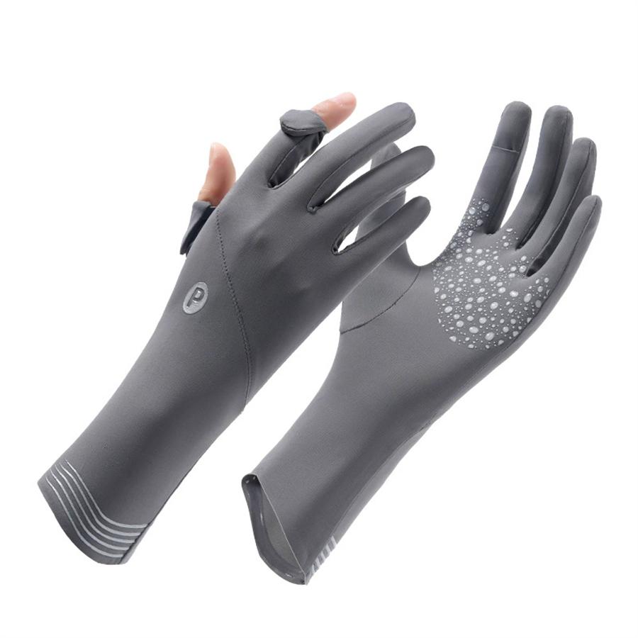 Women Long Sun Protection Gloves, UPF 50+ Ice Silk Gloves with Flip Touchscreen Fingers, Anti-Slip Grip, UV Protection for Driving, Cycling, Outdoor