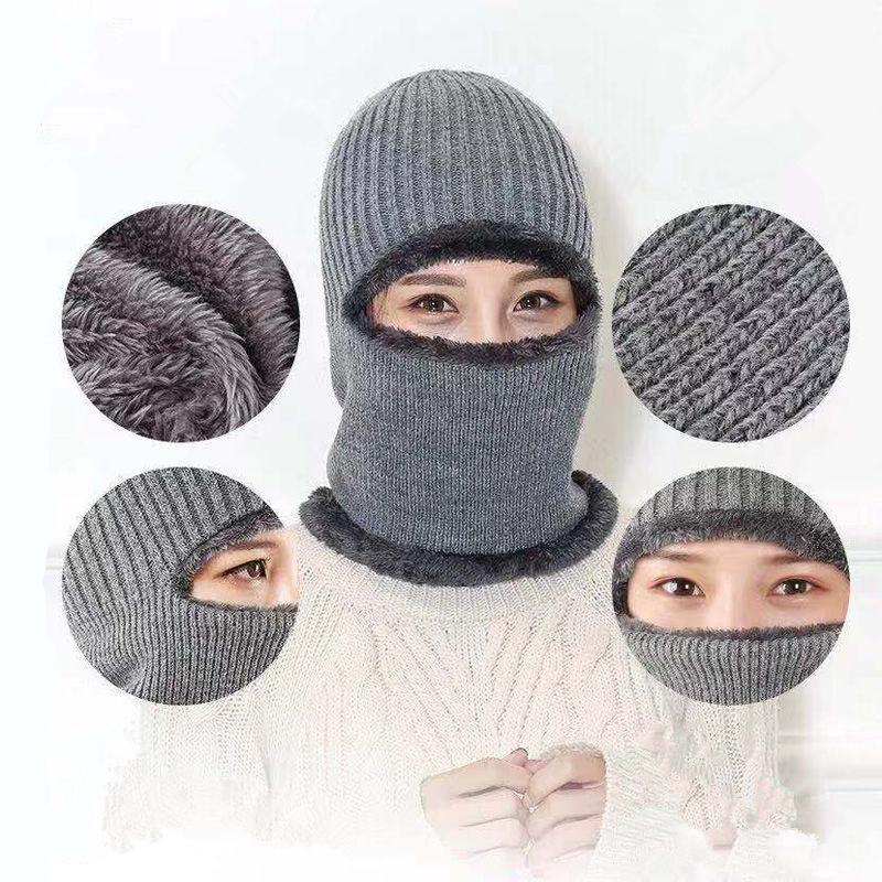 Men'S Winter Balaclava Hat Windproof Warm Fleece-Lined Full-Coverage Beanie For Ear Protection And Cycling