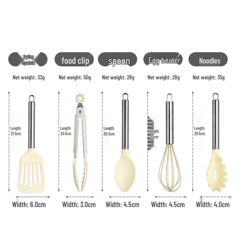Zhishi Mini Stainless Steel Nylon Baby Food Kitchen Utensil Set (2 x 5-Piece)