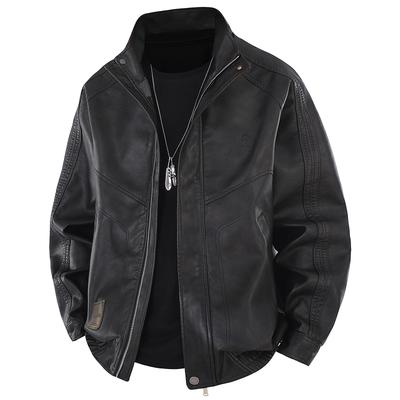 Autumn American Work Jacket Retro Short Leather Jacket High Street Men's Old Design Jacket
