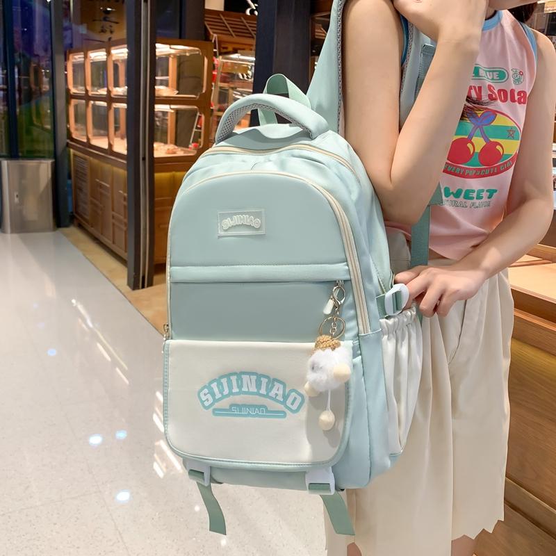 Рюкзак для школьников средней школы с цветными блоками — фото 6