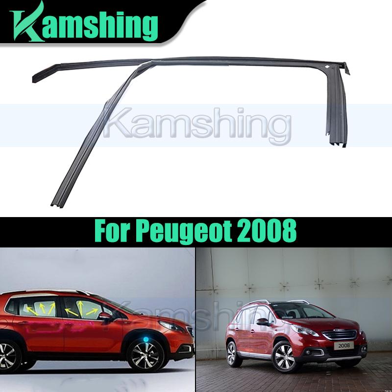 Car Window Upper Rubber Strip Sealing For Peugeot 2008 Door Glass Lifter Guide Groove Mud Trough