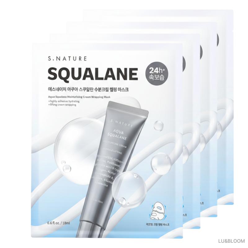 

S.NATURE Aqua Squalane Moisture Cream Wrapping Mask 4 Sheets (No Hair Sticking) (+Free gift)