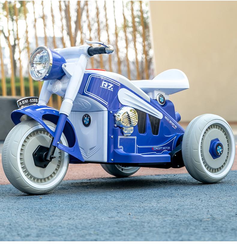 

Детский электрический мотоцикл, трехколесный велосипед, детский автомобиль с двойным приводом и дистанционным управлением, Bluetooth, музыка, светодиодная подсветка