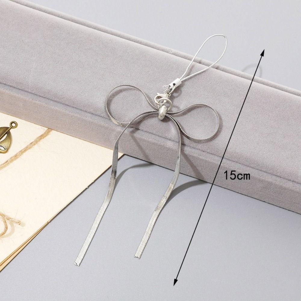 

Metal Bow Mobile Phone Pendnt Snake Bone Mobile Phone Chain Simple Phone Rope Girls New Year Gift style 2