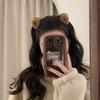 Cute Girl Lamb Wool Grab Clip Triangular Cat Ears Hair Grab Small Bangs Clip Autumn And Winter Plush Hair Accessories