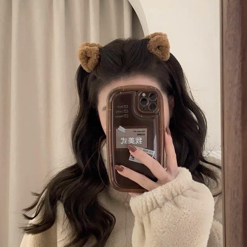 Cute Girl Lamb Wool Grab Clip Triangular Cat Ears Hair Grab Small Bangs Clip Autumn And Winter Plush Hair Accessories
