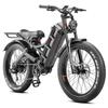Romeo PRO Black/Green 1200W Motor Power 48V60AH Battery 26 * 4.0-inch Tire Ximano 7-speed Thumb Accelerator with Turn Signal Electric Bicycle