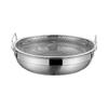 Stainless Steel Round Mesh Air Fryer Drain Basket Heat Resistant Oil Filter Tray with Handle for Party Camping Cooking