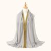 Golden Wave Modest Covering Scarf Chiffon Material Shawl Wrap New Eid al-Fitr Hijab  Arab Style