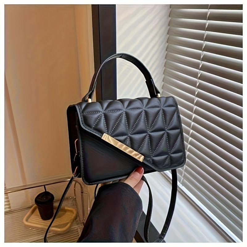 

Diamond Quilted Pattern, Adjustable Shoulder Strap Fashion Small PU Crossbody Bag Messenger Bag, Lightweight, Removable Strap, Zipper Closure чёрный