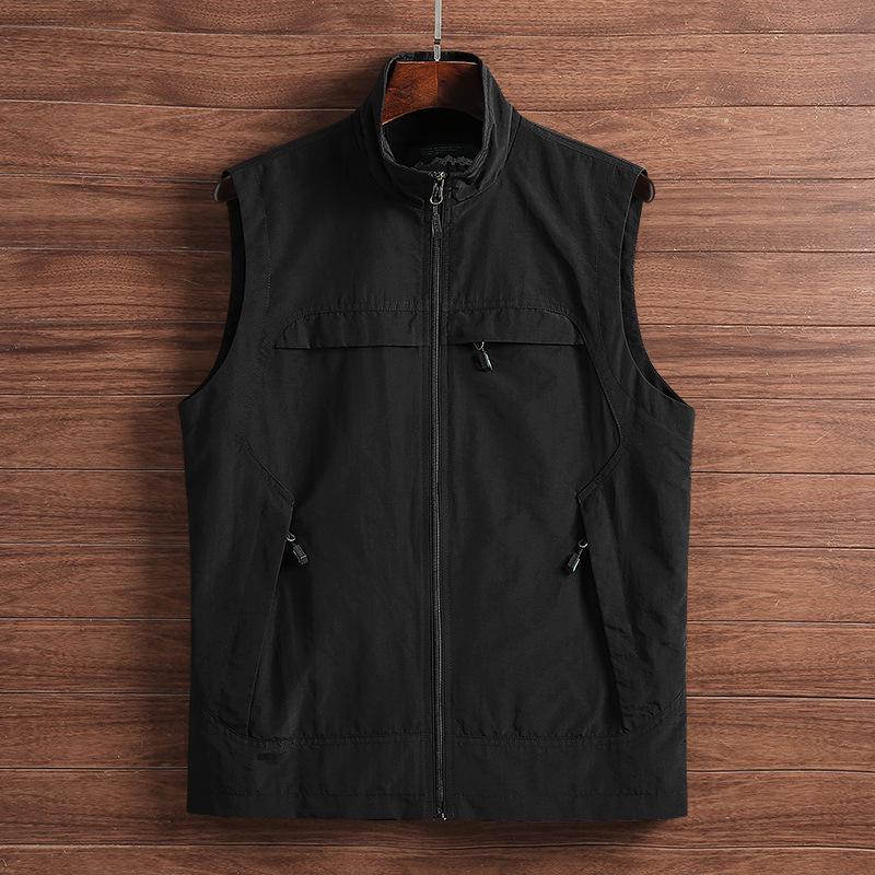 Men's Plus Size 2026 Summer Outdoor Thin Mesh Vest with Multi-Pockets