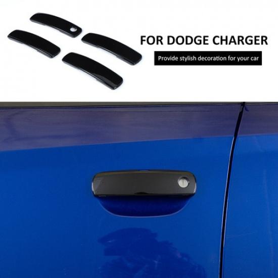 Car Exterior Door Grab Handle Trim Cover Bezels for Dodge Charger 2011-21 Black