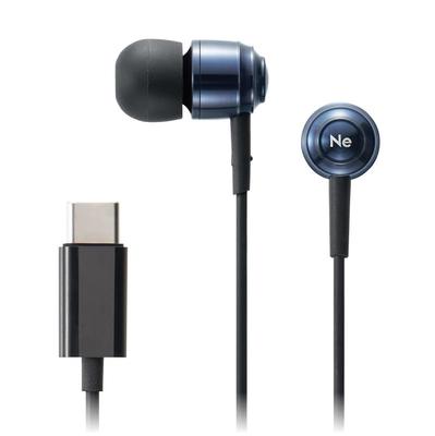 RADIUS Connection Earphones Canal Earphones Type C Remote Control with Microphone HP-Q10C USB-C USB-C Type-C Hands-free HP-Q10CB (Blue)
