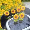 Interior Aesthetic Accessories 5Pcs Wobble Sunflower Car Dashboard Decor, Resin Spring Flower Ornament Cute Office Desk Decorations with Non