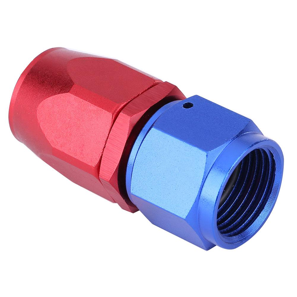 AN10 Fuel Line Hose End Swivel Fitting Oil Cooler Adapter Blue and Red Color Anodized