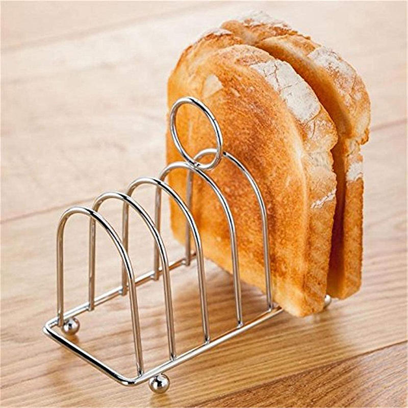 Vintage Stainless Steel Toast Rack Toast Bread Loaf Slice Holder Stand Display Tray Tool for Kitchen Bakeware Food Server