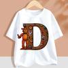 Fnafs Children T-shirt Five Nights At Freddys Letter Tee Top Round Collar Clothing Kawaii Summer Short Sleeve Kids Clothes Gift