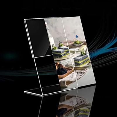 Transparenter Acryl-Bilderrahmen-Ausstellungsständer, Schreibtisch-Display-Kartenständer, Preisschild-Clip-Schild-Kartenhalter-Ständer
