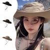Summer Western Adult Cowboy Hat Women's Large Brim Japanese Mountaineering Sun Protection Outdoor Seaside Fisherman's Hat