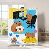 Capybara Flannel Blanket, Vibrant Colors Cute Capybara Design, Warm Throw Blanket for Couch Bed Travel Home Bedroom Living Room
