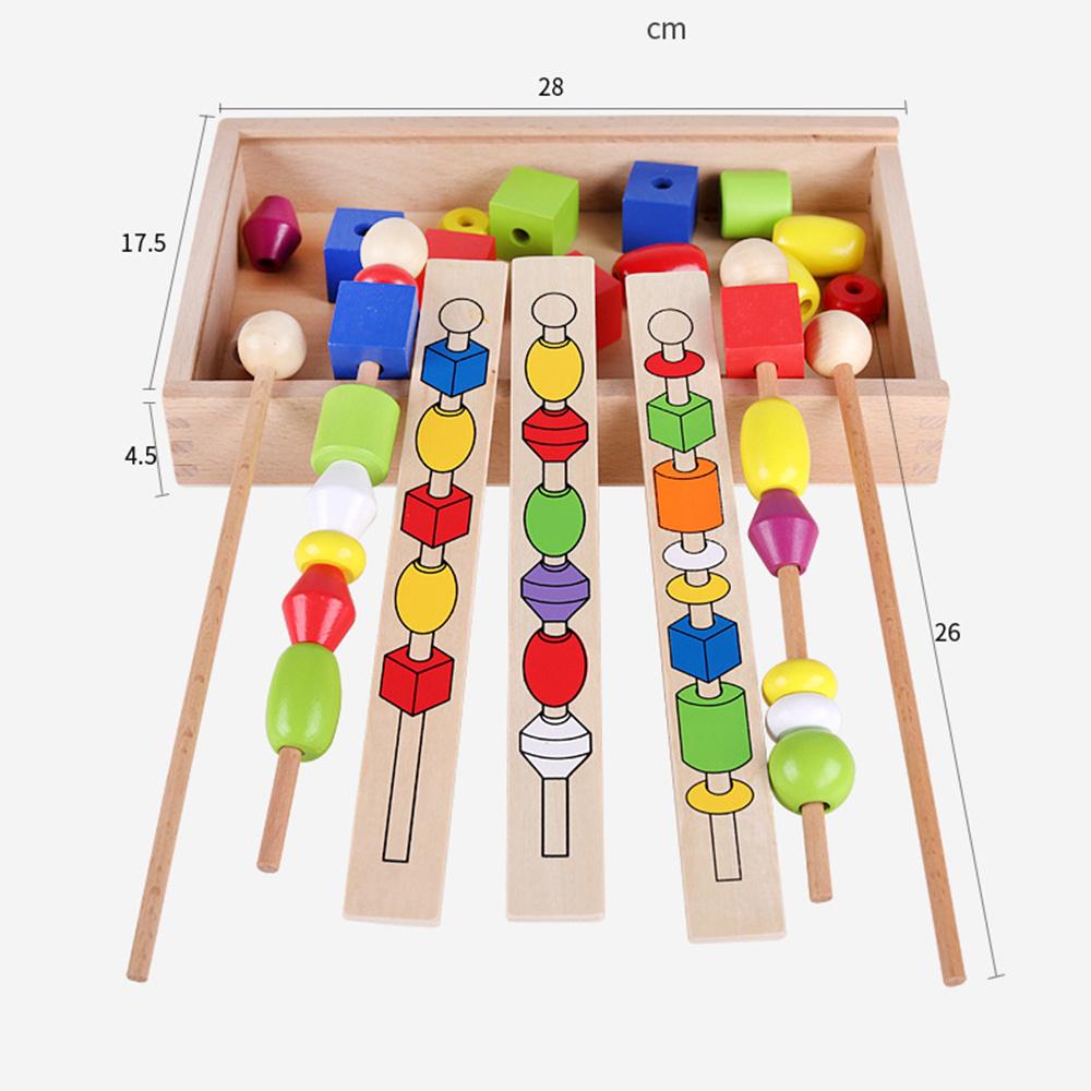 Children's Puzzle Beaded Box Stick Threading Game Hand-eye Coordination Toy