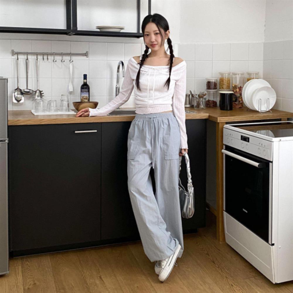 New ArrivalS Open Run Women S Off Shoulder Shirring Long Sleeve Knit Linen Layer