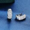 Pave Set Tapered Stone Huggie Hoop Earrings Sparkling Elegant Women Jewelry for Daily and Formal Wear