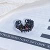 Dark Series Personality Trendy Cool Love Open Ring Irregular Inlaid Zircon Punk Retro High Sense Ring Woman