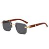 Square Sunglasses for Women, Rimless, with Cut-out Edges, Trendy Style