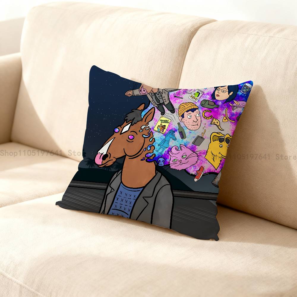 Cartoon B-BoJack H-Horseman Pillow Case cute cartoon anime peripheralsBedroom Sofa Decorative Cushion Cover Soft Cushion Cover