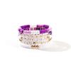 Handmade Colorful Letter Seed Bead Bracelet, Retro Ethnic Multi Layer Elastic Bangle