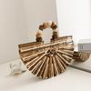 Ins Super Fire Straw Woven Bag Women With Color Matching Beaded Portable Bamboo Women's Niche Beach