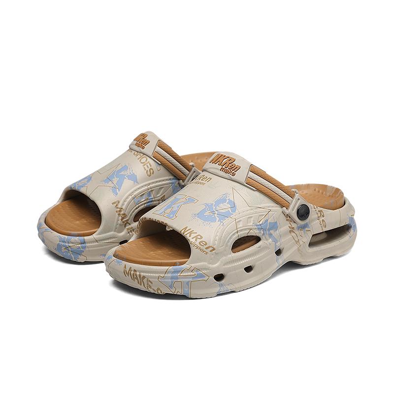 

Мужские тапочки Легкие Нескользящие Сандалии Летняя Износостойкая Пляжная Обувь для Мужчин Уличные Повседневные Удобные Шлепанцы Мужские 39-40 хаки