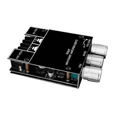 Amplificatore di Potenza Stereo Compatibile Bluetooth 2x50W 2 Canali Ricevitore Audio Stereo con AltiBassi per Auto Casa