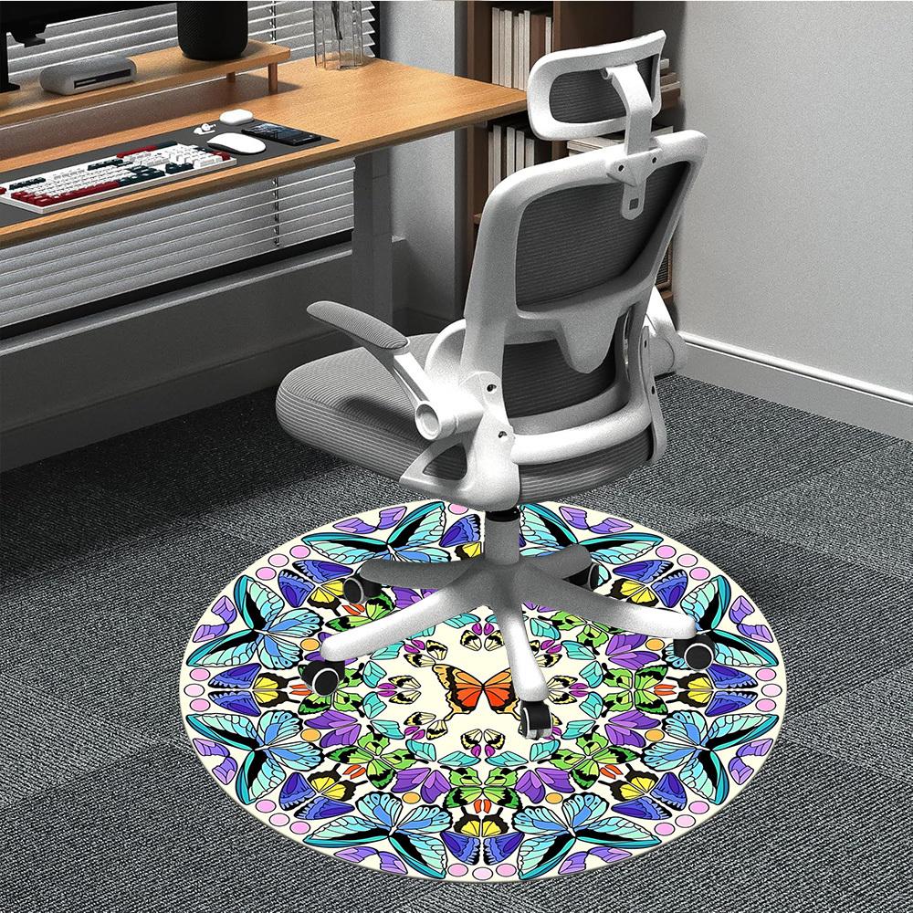 

1pc Butterfly Mandala Chair Carpet for Office, Soft Flannel Throw Mat, Perfect for Office,Holiday Party Decoration Choice yy251113111 80cm by 80cm