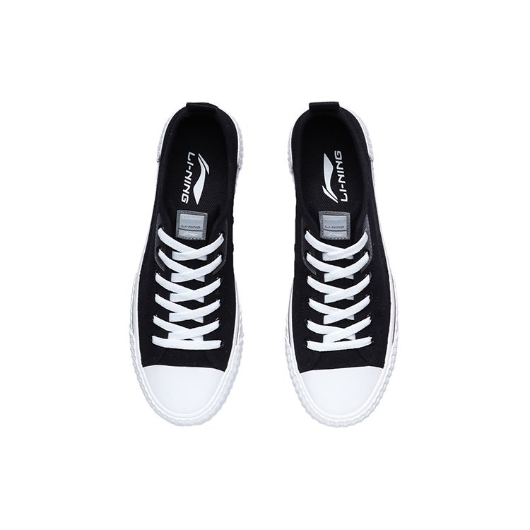 Disney X Li Ning Non-Slip Shock Absorbing Low-Top Skate Shoes Unisex Skate Shoes Black White AGCR177-2