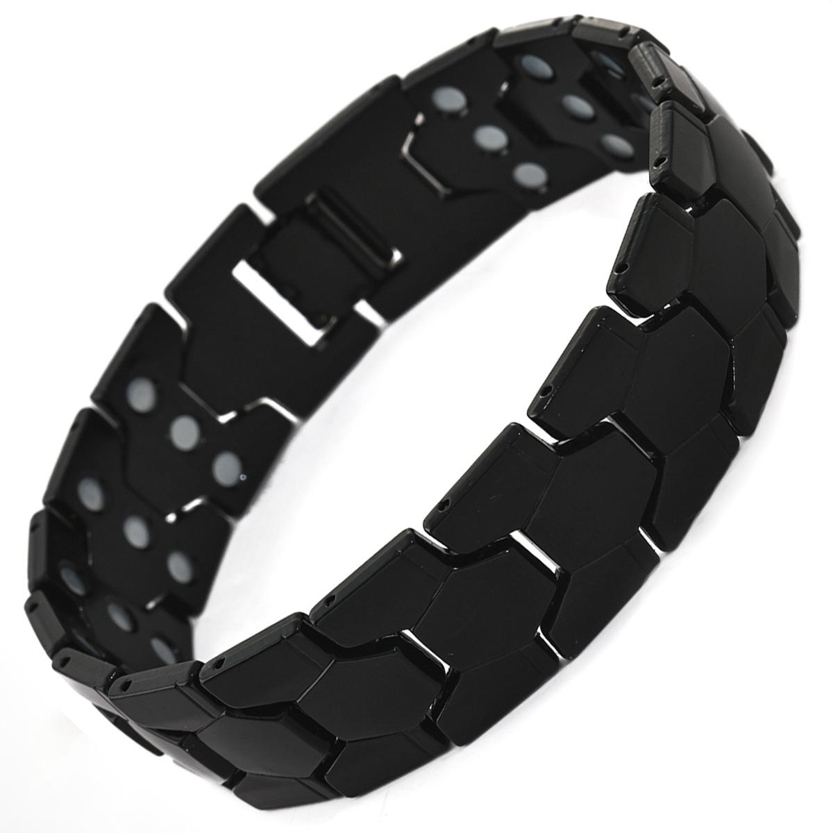 Popular spherical hexagonal three-row magnet bracelet four-in-one wide version removable bracelet jewelry