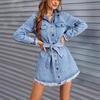 Women's European & American Retro Slimming Long Sleeve Denim Dress