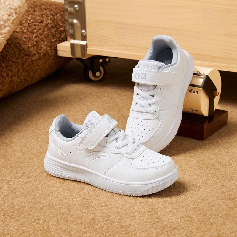 Anta Comfortable Versatile Non-Slip Wear-Resistant Low-Top Kids Skate Shoes Kids Sneakers White A12449988-4