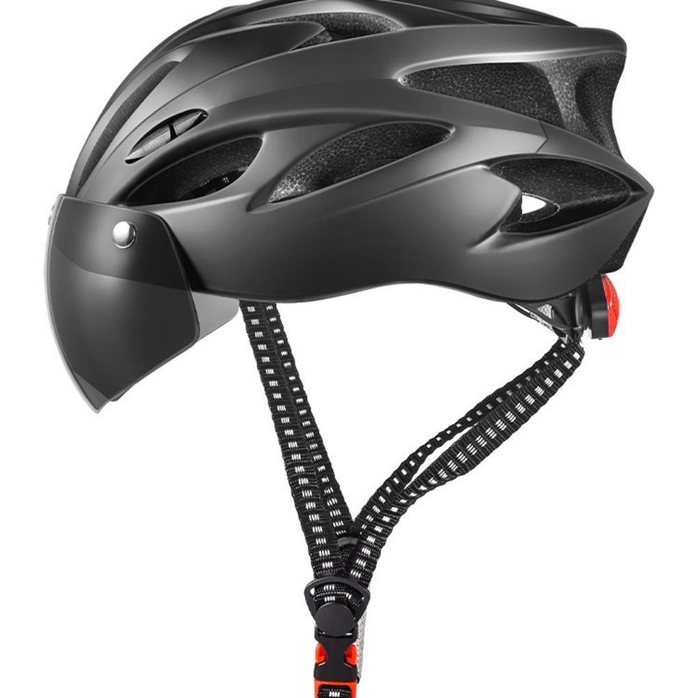 Bicycle helmet with goggles, new summer rider color-changing magnetic tail light breathable skateboard riding integrated Kong Ming