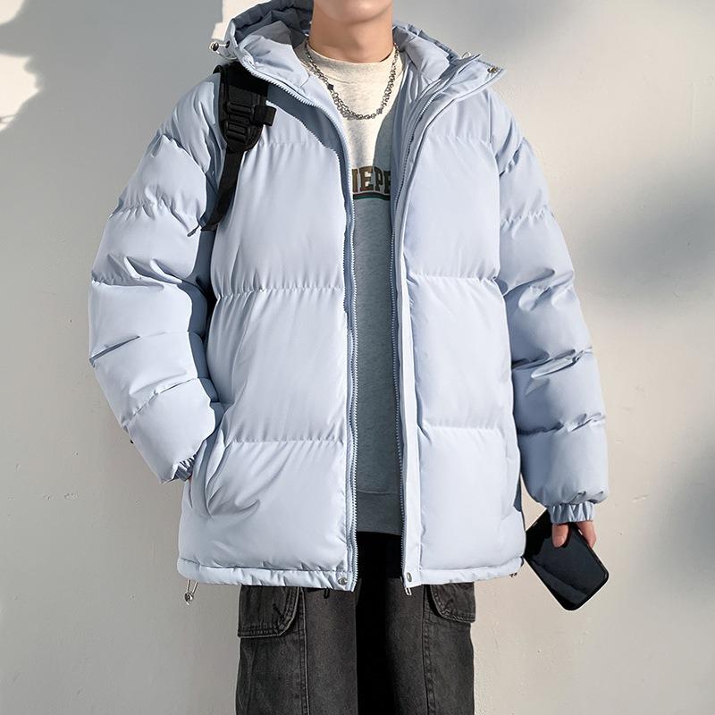 Winter new down cotton jacket men's loose casual hooded bread jacket thickened warm cotton coat men's jacket