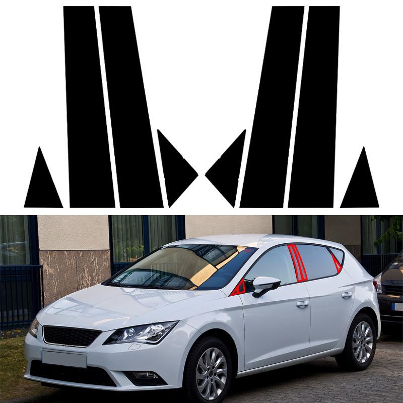 10 st Bilstolpeöverdrag av PC-material Dörrlist Fönsterlist Klistermärke Passar För Seat Leon 3 2013-2020
