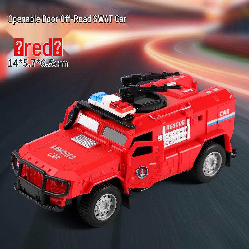 Children's Double-Door SWAT Car Inertia Toy - Off-Road Claw Machine for Boys